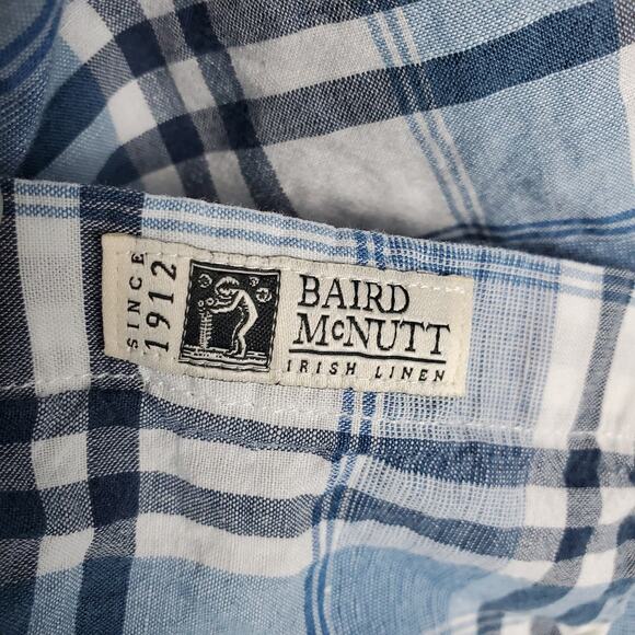 J. Crew Slim End-On-End Linen Blend Plaid Long Sleeve Button Down Shirt Sz Large - Picture 6 of 9